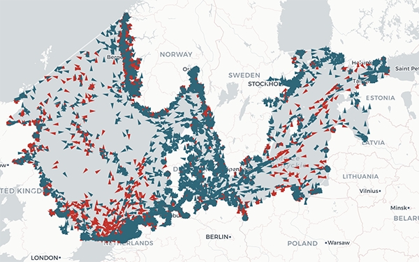 Traffic around the North and Baltic Seas