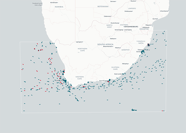 Traffic around the Cape of Good Hope