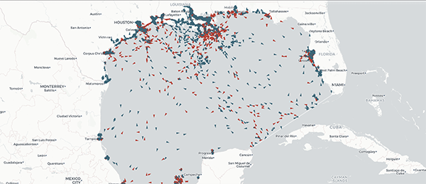 Traffic around the Gulf of Mexico