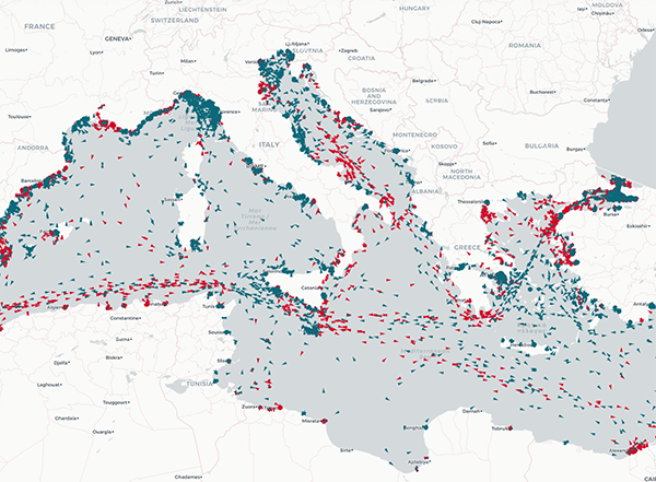 Traffic around the Mediterranean Sea